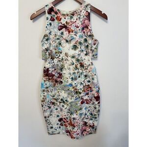Karina Grimaldi‎ Revolve Dress M Floral Waist Cutouts Bodycon Sleeveless